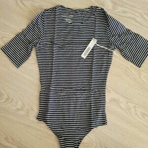 *NEW* Everlane Black/White Stripe Short-Sleeve Bodysuit (XS)